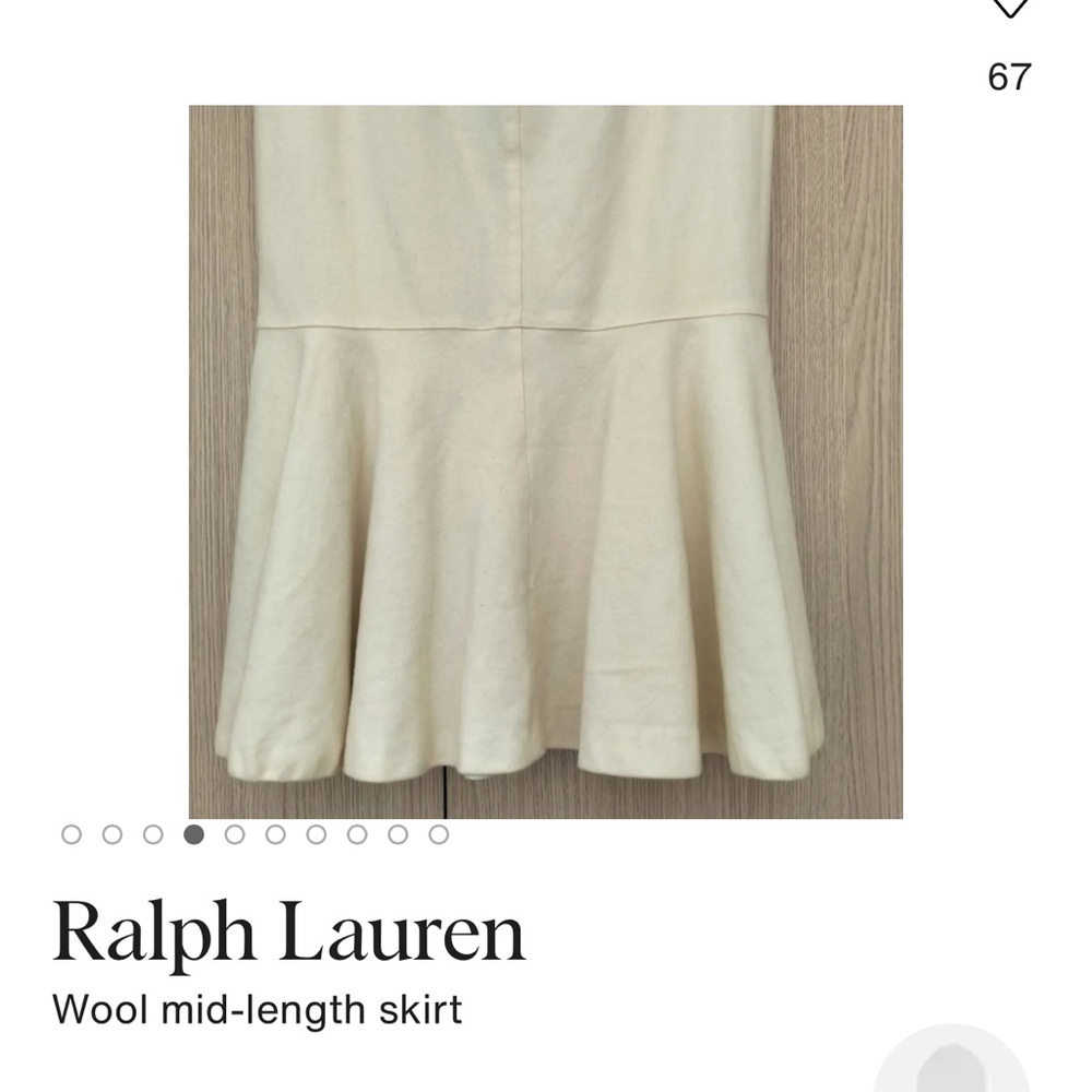 Ralph Lauren Ivory Pencil Trumpet Midi Skirt size 8 - Picture 4 of 13